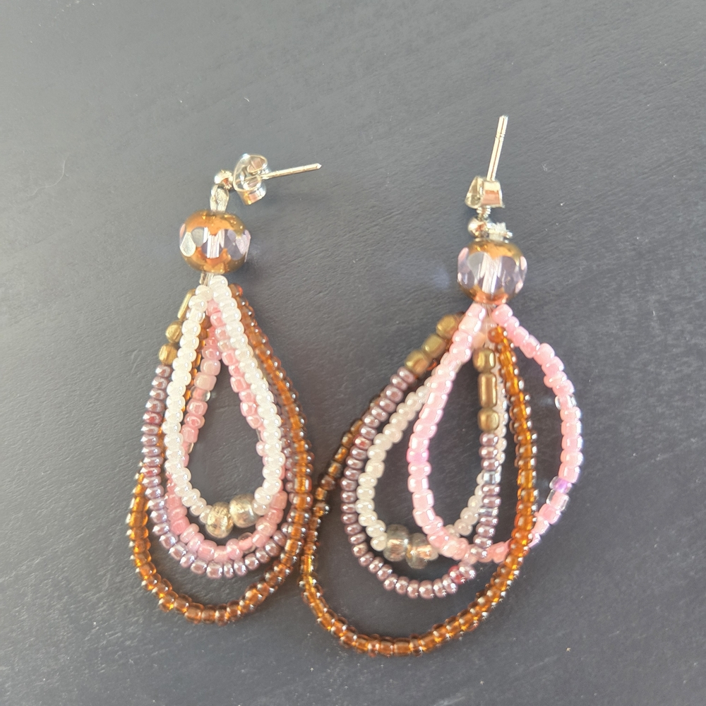 Elegant Beaded Teardrop Earrings